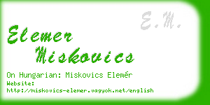 elemer miskovics business card